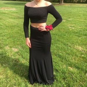 two piece prom dress
